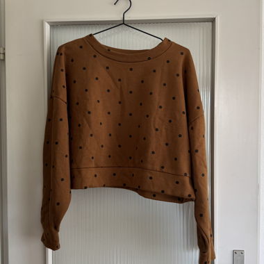 New GAP Brown Polka Dot Crop Sweatshirt