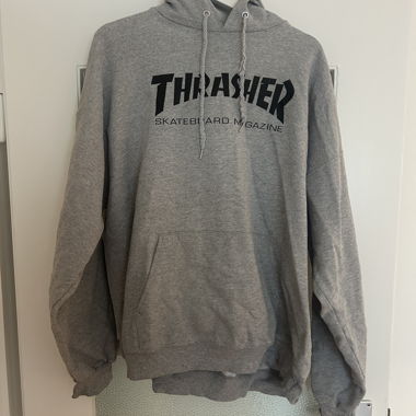 Sweat à capuche gris Thrasher XL