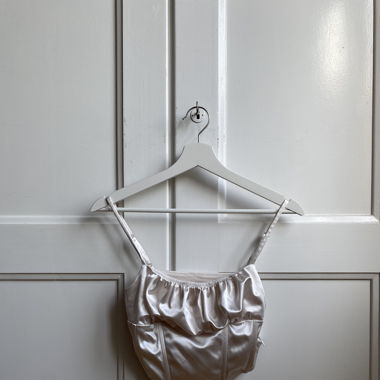 Weisses, glänzendes Bustier-Top von Missue
