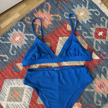 Maillot de bain bikini bleu Lemlem