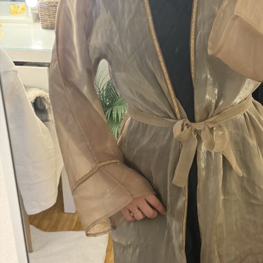 Kimono/Abaya doré transparent