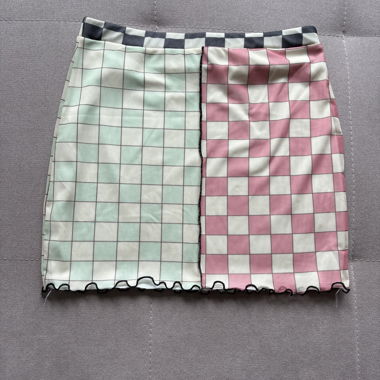 checked mini skirt