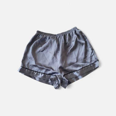 Shorts da notte in raso blu