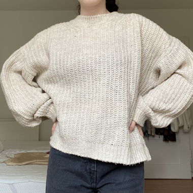 knit sweater/ baige 