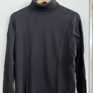 Rollkragenpullover schwarz, 100% Baumwolle