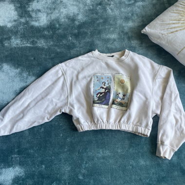 Crop Pullover Tarot Karten XS