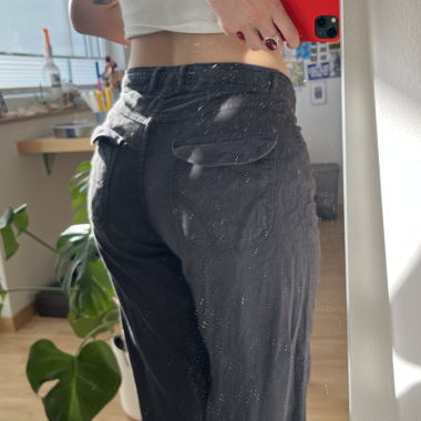 leinen cargo hosen von bershka