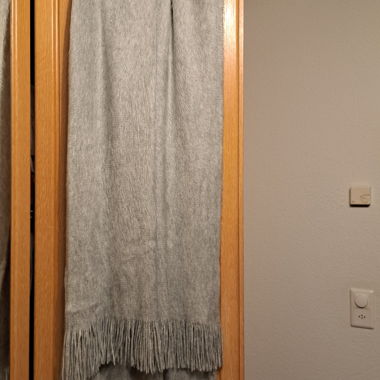 Gray fluffy scarf
