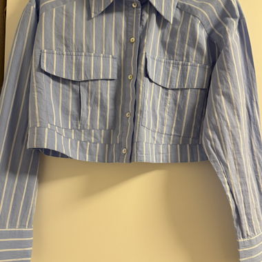 Striped Cropped Blouse