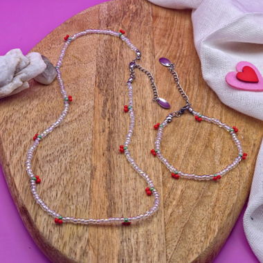 Set di gioielli di ciliegie dolci