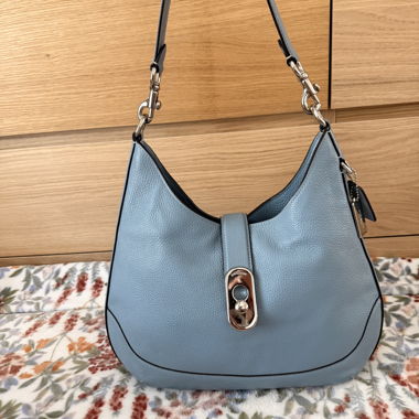 Coach blue leather bag
