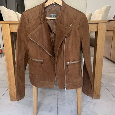 Giacca in suede marrone