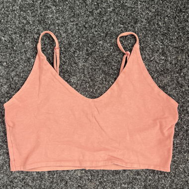 Korallfarbenes Crop Top