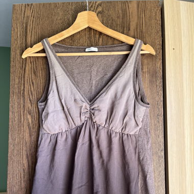 Vintage ruched front flowy mesh top