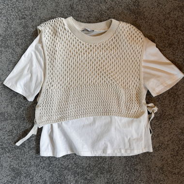 ZARA Strick-Top mit T-Shirt