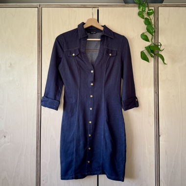 Robe chemise en jeans