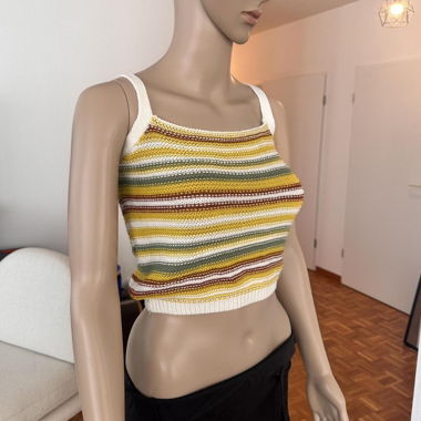 Haut Court Tricot Rayé d’Été