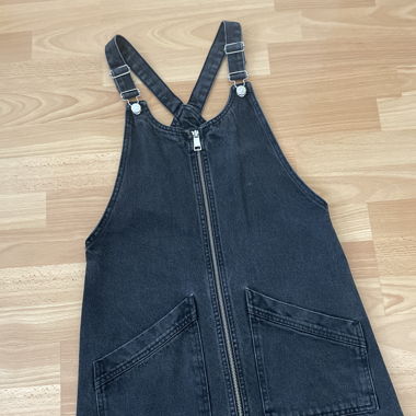 Black Denim Pinafore Dress