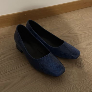 Textured Blue Heels