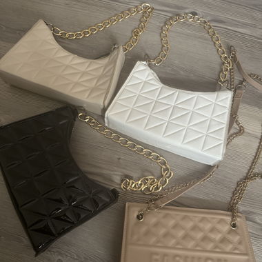 Small shoulder bag with chain straps