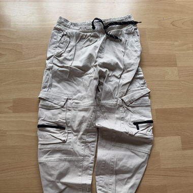 Beige Cargo Pants - Size S - Bershka