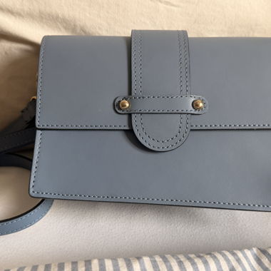 Light Blue Florence Leather Crossbody Bag