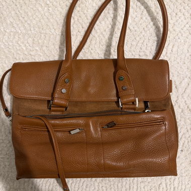 Orginal Bree Braune Leder-Handtasche