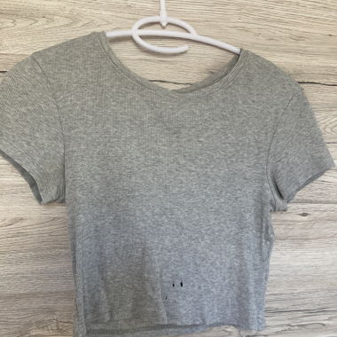 Grey Ribbed T-Shirt