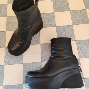 Platform Lederstiefeletten