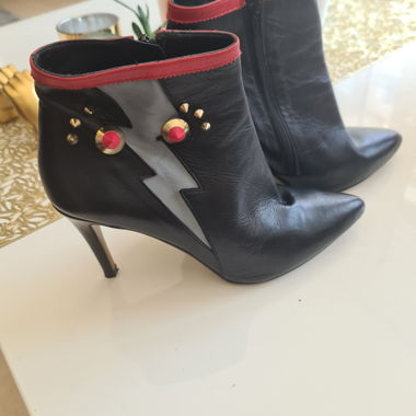 Black stiletto ankle boots