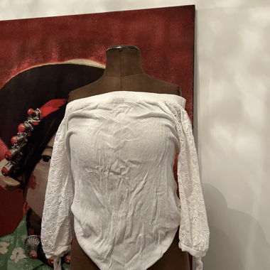 Weisse Off-Shoulder-Bluse S