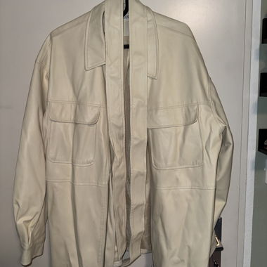 Eggshell Yellow Leather Jacket