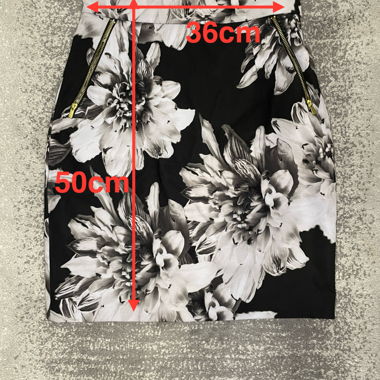 Gonna nera a fiori - taglia 36 cm