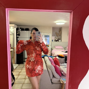 Vestito in velluto rosso H&M