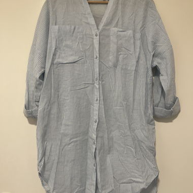  Chemise longue été bleu ciel 