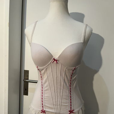 Pink Corset-Style Lingerie Top