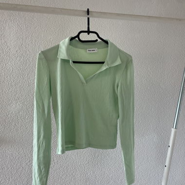Polo a maniche lunghe verde menta