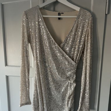 Paillettenkleid Champagner