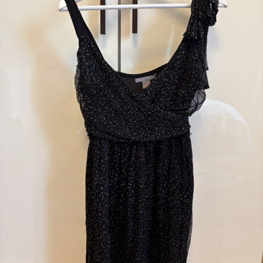 Robe Hype noire en soie à pois