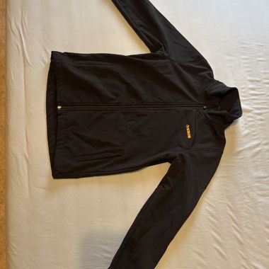 Black softshell jacket with zipper