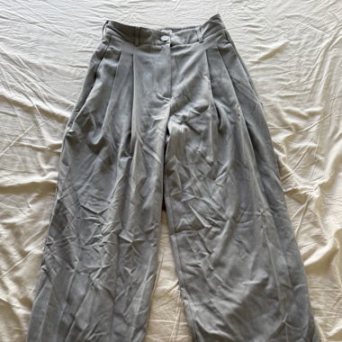 Pantaloni classici grigi wide-leg