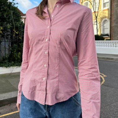 Rote Gingham-Bluse