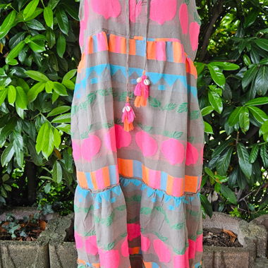 Ethno Maxikleid in Neon