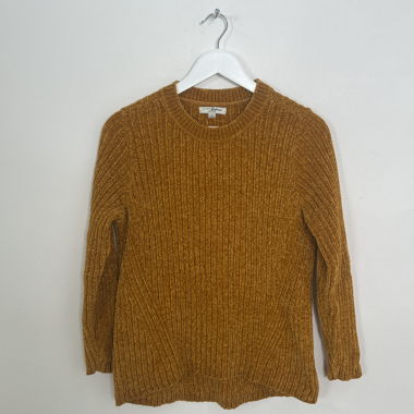 Maglione a coste color senape