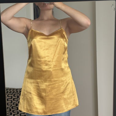 Mini robe/top satin jaune