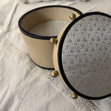 Vintage Hat Boxes with Lid, Gold