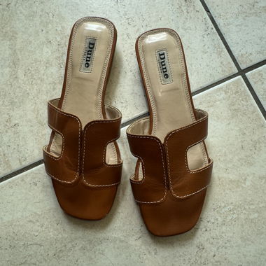 Brown Leather Dune Sandals
