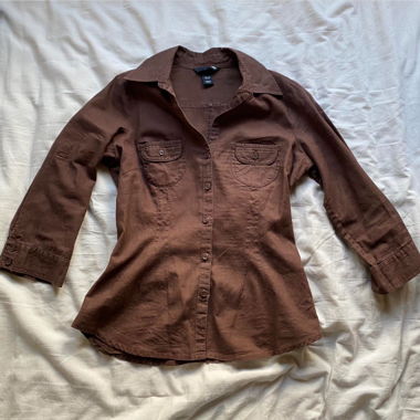 Vintage brown button-up shirt