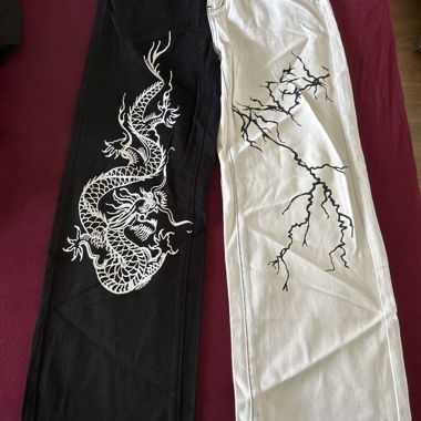 Pantalon de jogging dragon noir/blanc