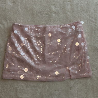 Pink Glitter Mini Skirt